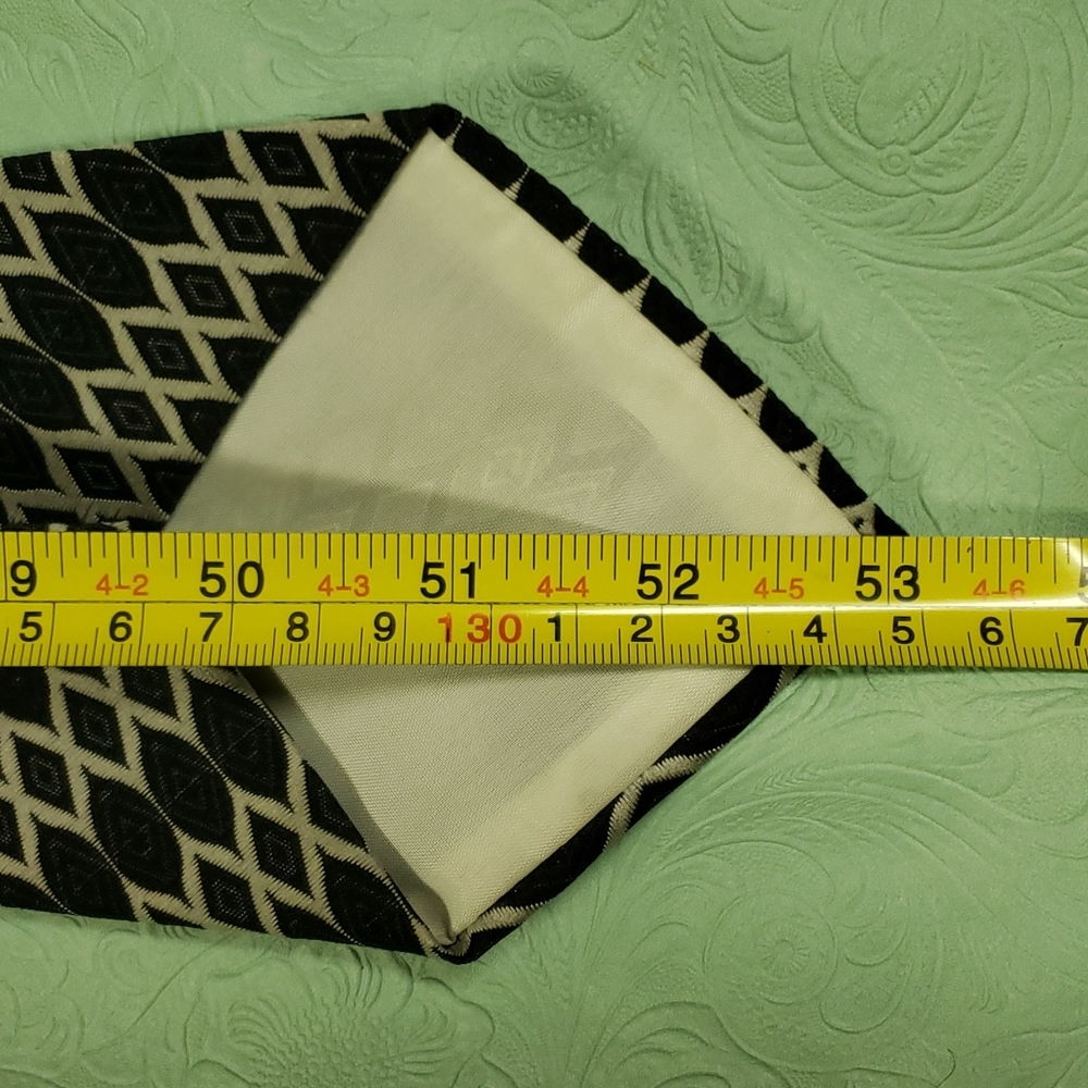 Vintage Wemlon by Wembley Vertical Diamond Patterned Stripes 4" Wide Necktie - Picture 7 of 10